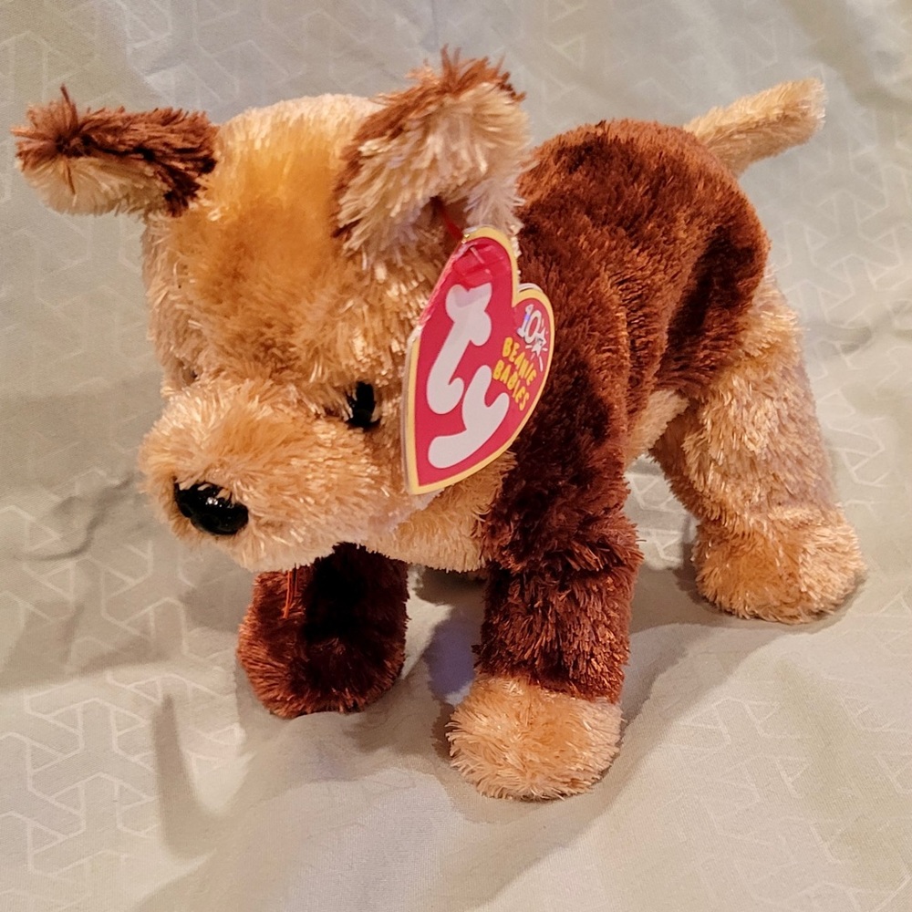 Ty Plush Retired Fidget the Terrier Beanie Baby with tags